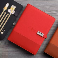 Organisateur de chargeur sans fil personnalisé, carnet intelligent en cuir, batterie externe, noyau de papier remplaçable avec verrouillage de disque USB