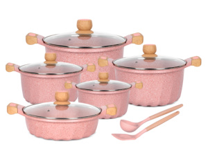MGC Juego de ollas de sopa de aluminio fundido a presión de estilo de diseño moderno Utensilios de cocina de fondo de inducción para juegos de utensilios de cocina - Product Image 3
