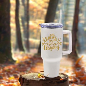 Vasos Térmicos de Acero Inoxidable de 40 oz con Asa, Tazas de Café de Viaje Aisladas, Termos Blancos para Sublimación, Mantienen la Temperatura de 6 a 12 Horas - Product Image 5