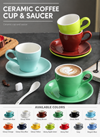 Vente en gros de tasses à café en céramique vernissée brillante de 180 ml, style minimaliste, plusieurs couleurs, tasse à thé en porcelaine, logo personnalisé pour café, maison, coffret cadeau