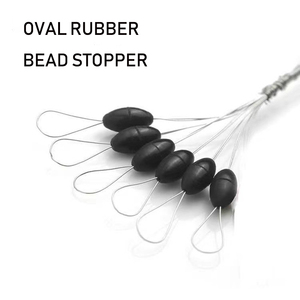 Wholesale Black Durable Rubber <strong>Fishing</strong> Bobber <strong>Float</strong> 6-in-1 Oval Beads Sinker Stopper Smoothly Polished Hole 4 Sizes <strong>Cylindrical</strong> - Product Image 5