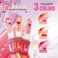 24 pièces de baumes à lèvres et rouges à lèvres changeants de couleur, en tube transparent avec emballage nœud mignon et fleurs séchées, cosmétiques quotidiens pour les lèvres, vente en gros