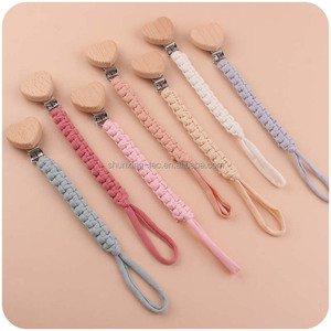 Chupete de ganchillo hecho <span class=keywords><strong>a</strong></span> mano con corazón para bebé, soporte Universal para chupete, muselina, Clip para chupete para bebé, niño y niñ<span class=keywords><strong>a</strong></span> - Product Image 2