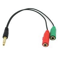 Adaptor Kabel Audio 3.5mm untuk Headset Gaming PS4 PC, Konverter Chat Talkback dengan Pemisah Mikrofon
