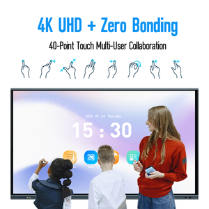 <span class=keywords><strong>Pizarra</strong></span> Interactiva Inteligente 4K IFPD de 65 y 75 Pulgadas para Escuelas, Pantalla Táctil de 40 Puntos, Paneles Planos Interactivos, <span class=keywords><strong>Pizarra</strong></span> Digital - Product Image 2