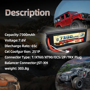 Vsvaw Lipo Batterij 2S 7.6V 7300Mah 65c Ec5/Xt60/T Plug Rc Onderdelen Hardcase Lipo 2S Voor Vliegtuigen Rc Auto Voertuig Tankboten - Product Image 3