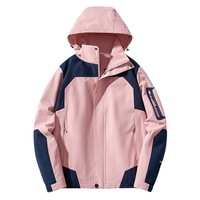 Veste coupe-vent d'extérieur Aoyema pour femmes et hommes, à capuche contrastée, détachable et respirante, vente en gros