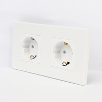 Prise murale électrique en plastique Bingoelec personnalisée en gros, panneau électrique standard UE, double prise allemande