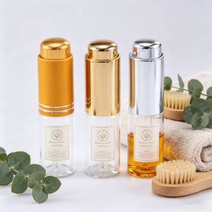 Frasco cuentagotas de vidrio cilíndrico de 10ml 15ml 20ml con diseño de botón cuentagotas - Product Image 1