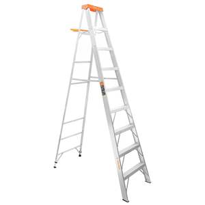 Truper EST-28 tipo II scala telescopica in alluminio con 8 gradini e vassoio Design industriale per uso magazzino certificato EN131 - Product Image 1