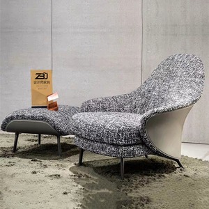 Ensemble fauteuil et pouf élégants avec rembourrage en <span class=keywords><strong>peluche</strong></span> et design moderne pour un confort élégant dans n'importe quel espace - Product Image 4