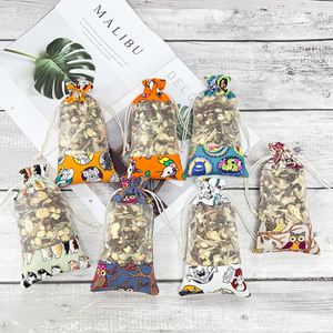 Eco-Friendly 10*18cm Cartoon Personalized Digital Printed Cloth Cover Drawstring Canvas and Organza Pouch <b>Bag</b> - Product Image 2