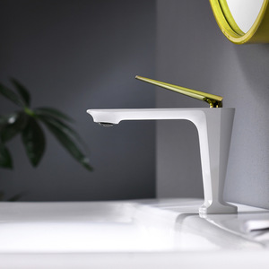 Robinet de lavabo moderne en laiton à trou unique <span class=keywords><strong>avec</strong></span> poignée unique et cartouche céramique, pour salle de bain - Product Image 1
