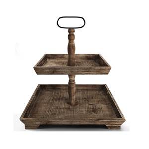 Support à cupcakes rond à 3 niveaux en bois écologique, plateau de présentation de desserts, support à gâteaux détachable en bois pour fêtes et mariages - Product Image 3