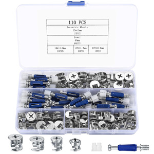 Furniture Screws Eccentric Wheels Nuts Fasteners 110pcs Stainless Steel For Cabinets <b>Wardrobes</b> Kitchen <b>Hardware</b> - Product Image 1