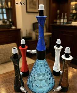 Marble Finish <b>Hookah</b> Mini Shisha Bottle 53 cm Decorative Water <b>Pipe</b> Base for Lounge Bar Home - Product Image 4