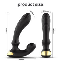 Silikon+ABS USB Aufladbarer 9-Gang IPX7 Wasserdichter Ferngesteuerter Vibrierender Prostata-Massager Analplug für Männer
