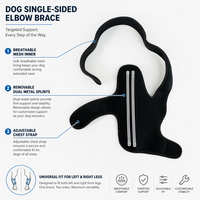 Attelle de coude unique PETSGUARD pour chien (ACL) – Soutien professionnel post-opératoire et protection articulaire pour la marche quotidienne et l'escalade des escaliers