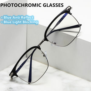 Or transparent carré changement de couleur 2023 pc métal antireflet lentes fotocromaticos bleu lumière filtre photogray lunettes <span class=keywords><strong>2022</strong></span> - Product Image 2