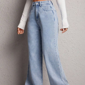 Jeans <span class=keywords><strong>Femme</strong></span> Taille Haute Coupe Large Élégants et Décontractés pour le Quotidien, Vente en Gros - Product Image 3