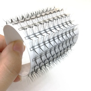 100% extensiones de pestañas prefabricadas Premium Wispy hechas a mano LC Curl longitud profesional Premium Cachemira pestañas hechas fibra PBT coreana - Product Image 5