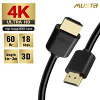 Câble Ultra HD 4K haute vitesse plaqué or 24 carats avec gaine en PVC 1m-3m 60Hz 18Gbps pour TV, ordinateur, HDTV