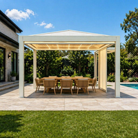 Pavillon extérieur élégant en aluminium, design moderne, gazebo avec finition résistante à la corrosion pour le jardin, les loisirs et la détente en nature