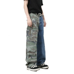 Pantalones Cargo Nuevos al por Mayor, Jeans Holgados para Hombre, Ropa Urbana, Pantalones de Mezclilla Azules de Algodón para Hombre, Pantalones de Mezclilla con Parches para Hombre - Product Image 4