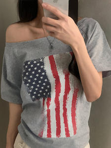 T-shirt estiva per le donne alla moda abiti sexy per le vacanze da donna a contrasto di colore vestiti larghi casual pigri top - Product Image 2