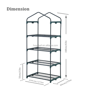 Support de rangement à 4 niveaux, mini serre de jardin portable et mobile avec roulettes et couverture en PE durable - Product Image 2