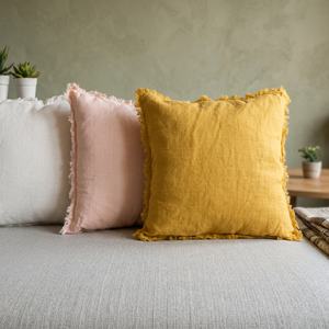 Solid Color Cotton Linen STONE WASH Pillow Memory Foam Filling Eco-Friendly Hotel Bedroom Use Durable Washable Lightweight - Product Image 2