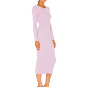 Runwaylove E3682 abito lungo slim lavorato a <span class=keywords><strong>maglia</strong></span> sottile senza schienale all'uncinetto <span class=keywords><strong>rosa</strong></span> di nuovo design - Product Image 1