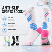 Chaussettes de sport montantes pour hommes, tricotées, très respirantes, pour le basketball, la course, le football et l'entraînement, style américain, performance sportive