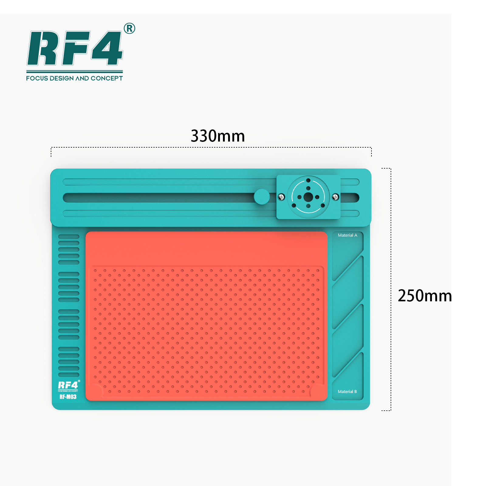 Alas Mikroskop RF4 RF MO3, Alas Perbaikan PCB Ponsel Multifungsi Tahan Panas 33*25CM