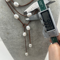 Collier long en perles Edison de luxe Yuemoon AA+ de bonne qualité, 150 cm, perles de riz 100 % naturelles de 10 mm
