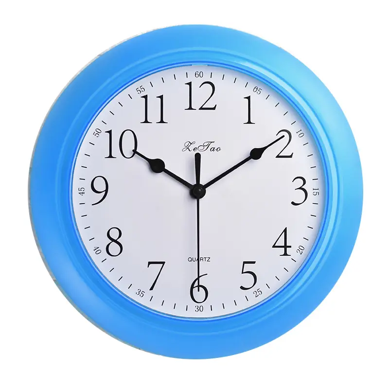 Hot Sale 9 inch cheap Plastic Round Silent Wall Clocks Home Decoration electric digital wall clock