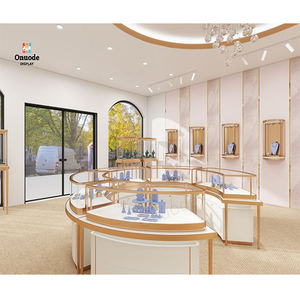 Luxury LED Lighting Jewelry Kiosk Design <b>Display</b> <b>Cabinet</b> Showcase Shop Decoration Solutions Furniture Jewelry Counter - Product Image 1
