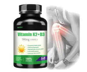 OEM/ODM здоровая добавка Витамин K2 Mk7 Softgel веганское сырье 5000iu витамин D3 K2 капсулы
