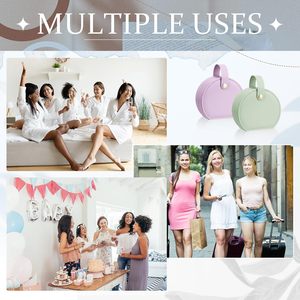 กล่องใส่เครื่องประดับพกพาหนัง PU สีชมพูขนาดเล็ก สำหรับแหวน ต่างหู สร้อยคอ กล่องเก็บเครื่องประดับสำหรับเดินทาง - Product Image 2