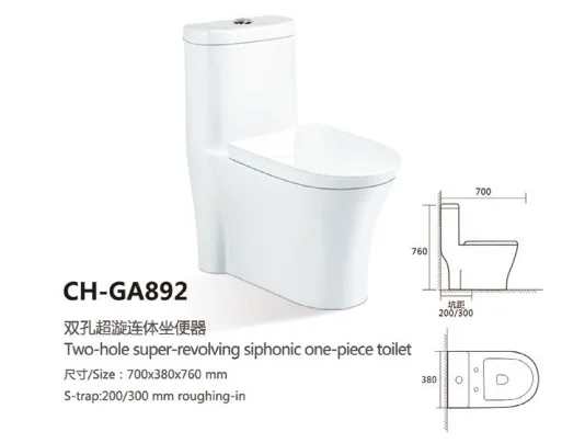 Porcelain Ceramic Wall Hung Toilet White Europe China Style Bathroom One Piece Toilet