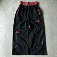 Pantalon de survêtement ample vintage double couche en molleton bouclette 100 % coton épais 500 GSM pour homme, taille haute élastique, effet vieilli, personnalisable