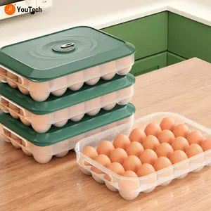 24 Grid Egg Box vassoio per uova con coperchio cassetto supporto per custodia per la conservazione della freschezza frigorifero Organizer scatola di immagazzinaggio contenitore per alimenti da cucina