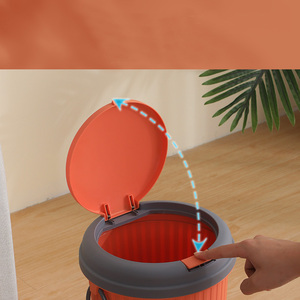 Tempat Sampah Toilet Bulat Terbuka 3.7L/6L/9L/13L, Tempat Sampah Kecil Kamar Mandi dengan Tutup Peluru, Tempat Sampah Dapur Plastik - Product Image 4