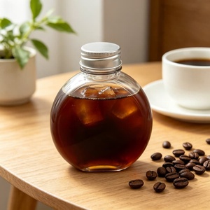 Hot Sale 300ml PET Transparent Flat Beverage Bottle Food Grade <b>Plastic</b> Screw <b>Cap</b> for Juice Tea Beer Packaging - Product Image 2