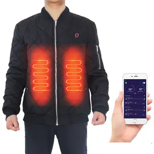 XXL Custom Heated Winter Jacket USB 9-Zone Puffer Casual Cotton Down Coat With Zipper Closure Logo Warm For Outdoor Activities