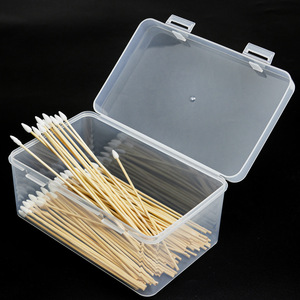 Cotton Swab <b>Box</b> Large Rectangular <b>Plastic</b> Storage Container With Lid For Household Stationery Organization - Product Image 1