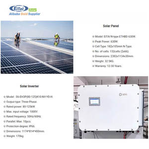 Système d'énergie solaire hybride triphasé haute tension 125 kW 150 kW 200 kW, 100 <span class=keywords><strong>kVA</strong></span> 125 <span class=keywords><strong>kVA</strong></span>, pour usage commercial et industriel, fabriqué en usine OEM - Product Image 2