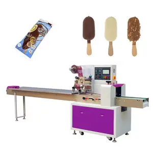 Fully automatic horizontal wrapping flow pack packing machine ice cream lolly popsicle packaging machine