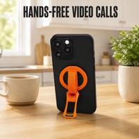 Support de téléphone magnétique pliable en alliage de zinc avec sangle tressée pour doigt, béquille pliable et support anti-chute pour la prise de vue en extérieur