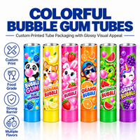 Tube d'emballage en aluminium et plastique pour chewing-gum, logo personnalisé imprimé UV, conteneur vide avec bouchon à vis 12,7-35 mm